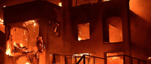 A photo of a Jewish-owned building set ablaze in CA - Credit: The Times of Israel