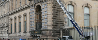 A photo of the lift leading up to the Galerie d’Apollon that the robbers used to enter the museum - Photo Credit: Dimitar Dilkoff