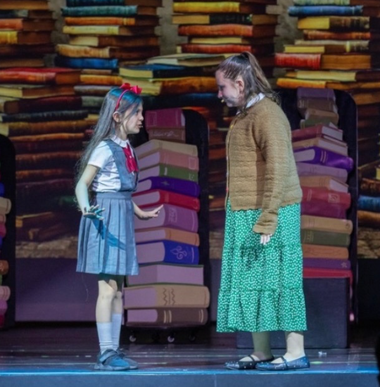Mrs. Phelps and Matilda Take the Stage! - Photo Credit: @scheckhillel on Instagram