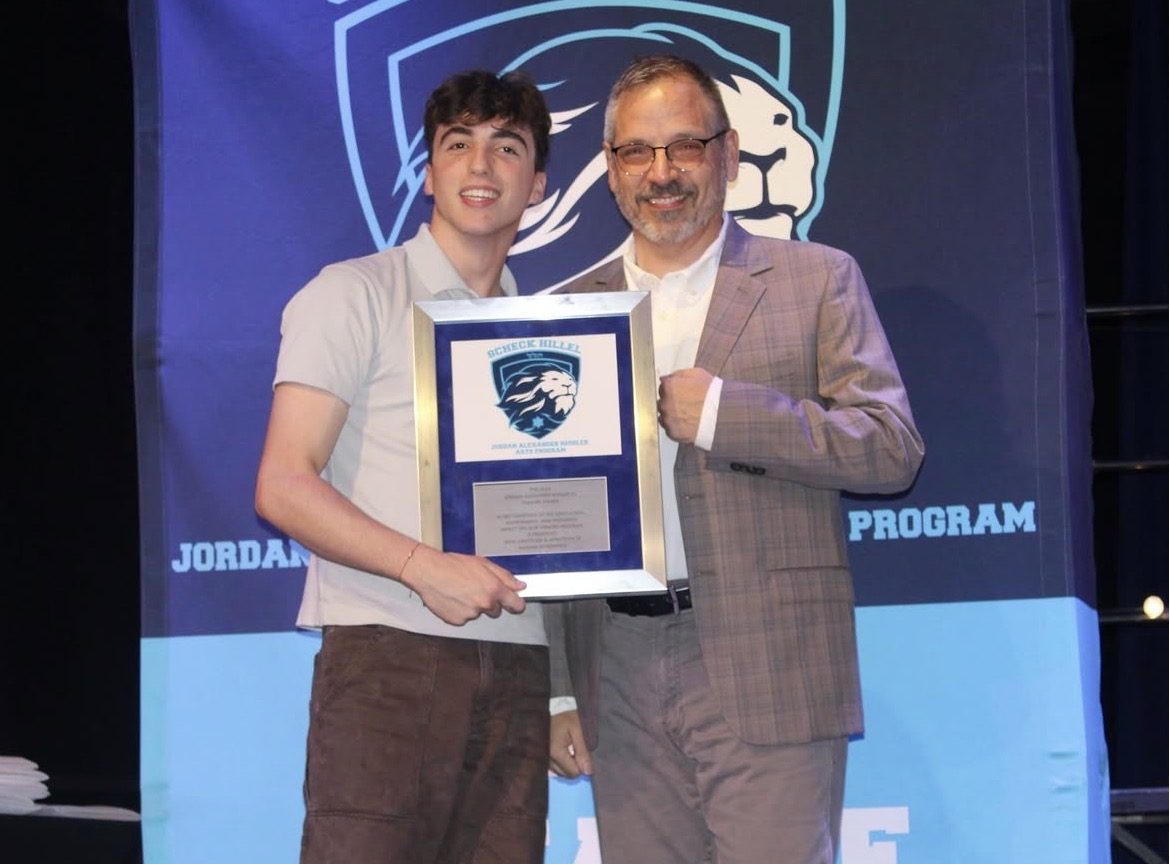 First ever Jordan Alexader Ressler Theater Award presented to Nathan S. '26! - Credit: @scheckhillel on Instagram